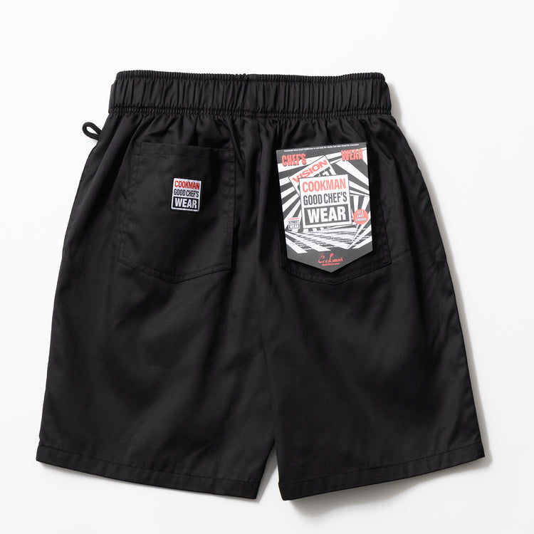 Cookman | クックマン Chef Pants Short Black Belt Vision Black