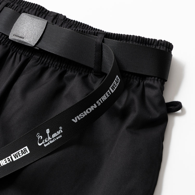 Cookman | クックマン　Chef Pants Short Black Belt Vision Black