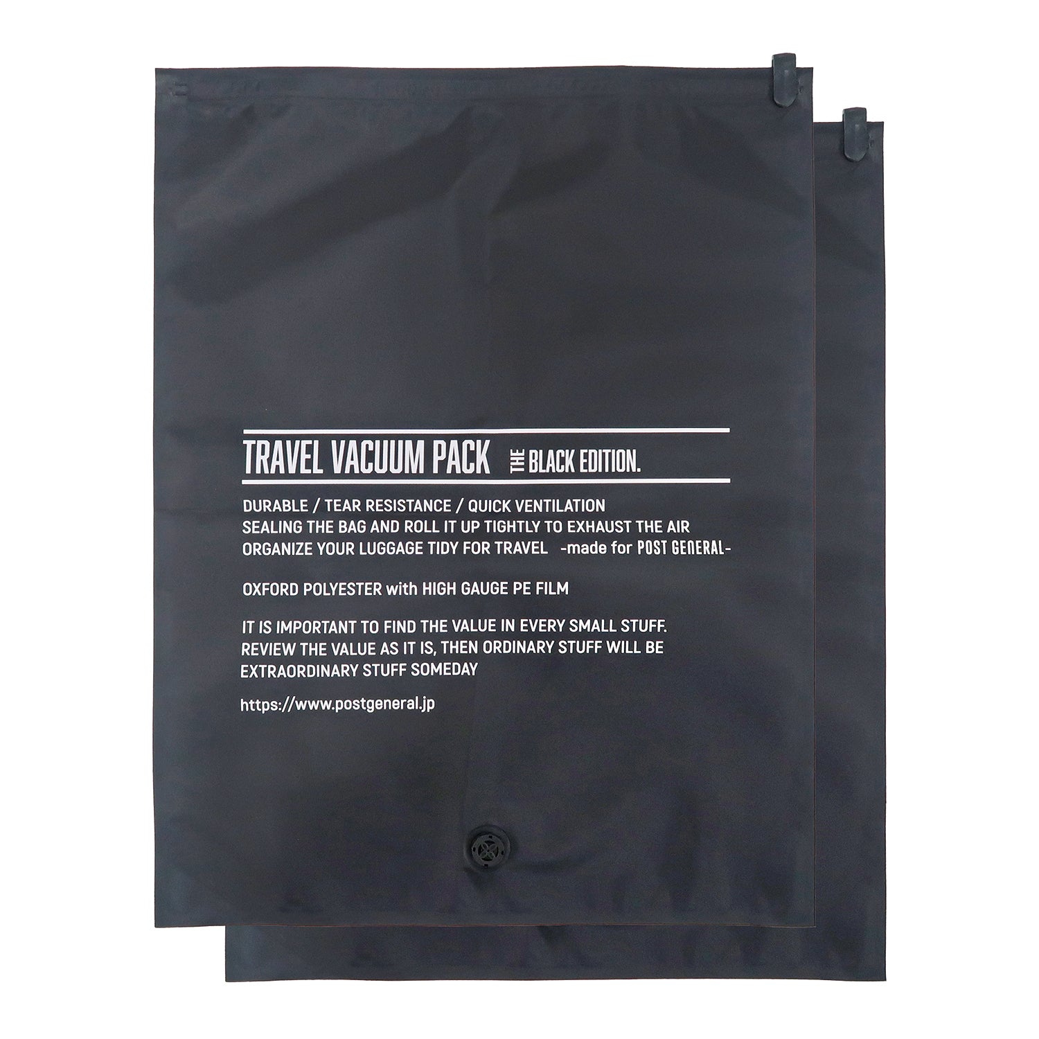 POST GENERAL | ポストジェネラル TRAVEL VACUUM PACK BK Edition