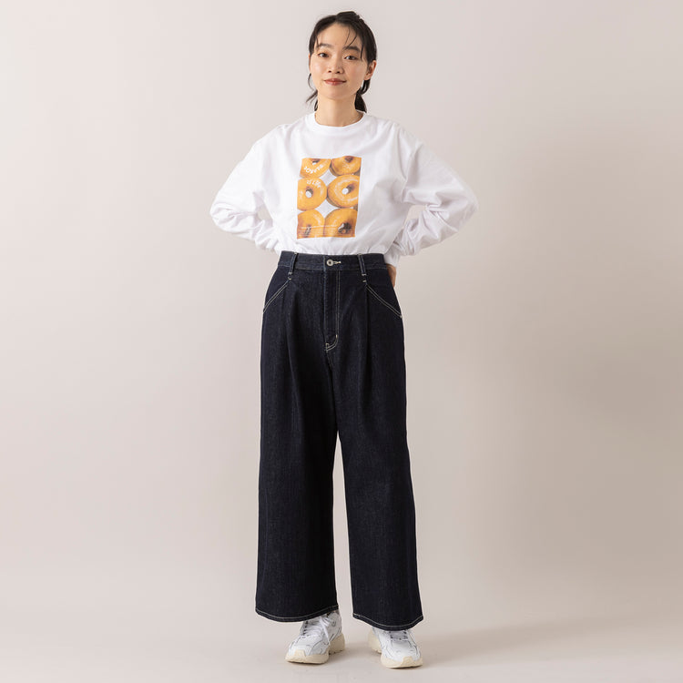 モデル身長165cm,ALDAYSのDONUTS|VENT BLANC+の12ozデニム ワイドパンツ,https://market.e-begin.jp/products/dlt_ady1047s_lala|https://market.e-begin.jp/products/stl_ven1056s_lala