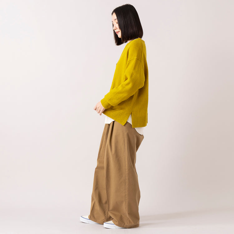 モデル身長 163cm,Healthknitのサーマルキングラッセルハニカム クルーネック長袖|Le minorのM52 CHINO,https://market.e-begin.jp/products/she_hea0004u_lala|https://market.e-begin.jp/products/gsr_lmn0024u_lala