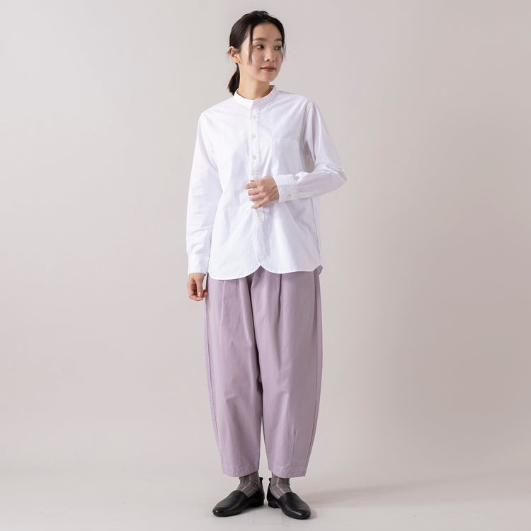 モデル身長 163cm,MANUAL ALPHABETのSUPIMA OX BAND COLOR SHIRT,https://market.e-begin.jp/products/mks_man0220j_lala