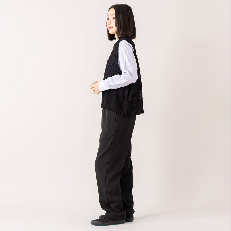 モデル身長 163cm,MANUAL ALPHABETのSUPIMA OX BAND COLOR SHIRT|MANUAL ALPHABETのPE TWILL TAPERD PANTS for Lala Begin,https://market.e-begin.jp/products/mks_man0220j_lala|https://market.e-begin.jp/products/mks_man0011u_lala