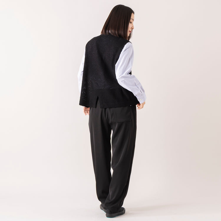 モデル身長 163cm,MANUAL ALPHABETのSUPIMA OX BAND COLOR SHIRT|MANUAL ALPHABETのPE TWILL TAPERD PANTS for Lala Begin,https://market.e-begin.jp/products/mks_man0220j_lala|https://market.e-begin.jp/products/mks_man0011u_lala