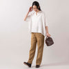 モデル身長 165cm,MANUAL ALPHABETのTWILL SEMI- EASY TROUSERS for Lala Begin|タイドウェイの2WAY MOSSボストン|rapiécageのステンレスフラワープレートブレスレット,https://market.e-begin.jp/products/mks_man0093u_lala|https://market.e-begin.jp/products/snk_tid0304j_lala|https://market.e-begin.jp/products/rdx_rpc0109u_lala