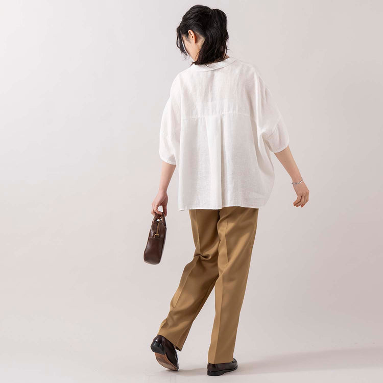 モデル身長 165cm,MANUAL ALPHABETのTWILL SEMI- EASY TROUSERS for Lala Begin|タイドウェイの2WAY MOSSボストン|rapiécageのステンレスフラワープレートブレスレット,https://market.e-begin.jp/products/mks_man0093u_lala|https://market.e-begin.jp/products/snk_tid0304j_lala|https://market.e-begin.jp/products/rdx_rpc0109u_lala