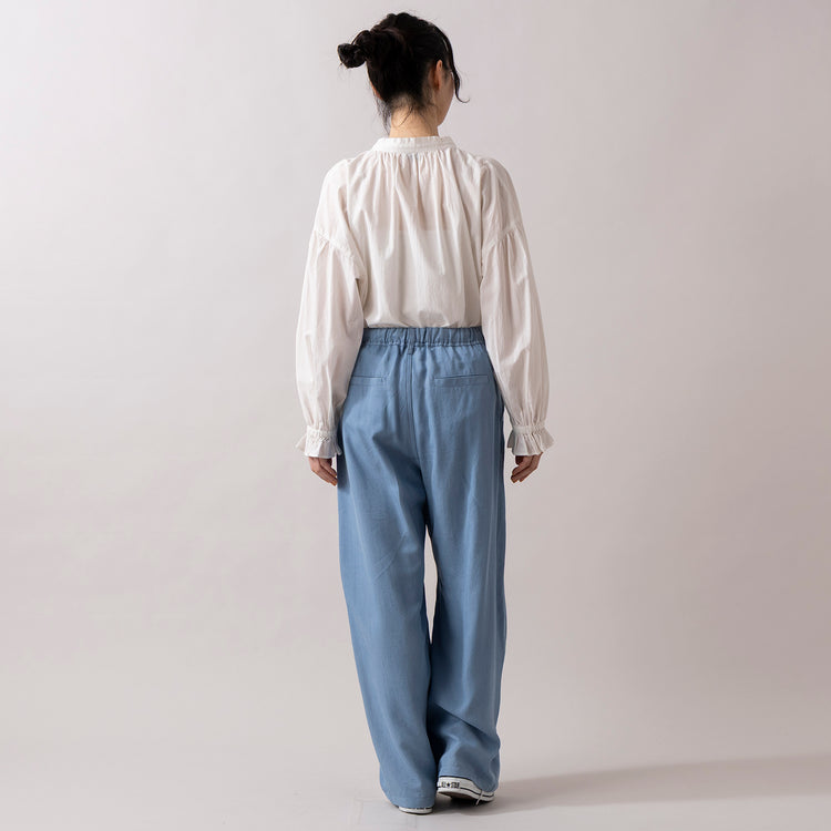 モデル身長 165cm,ESPEYRACのテンセルデニムカーブパンツ|Dick BrunaのDB/保冷巾着トート,https://market.e-begin.jp/products/inf_epe0083u_lala|https://market.e-begin.jp/products/hem_dkb0156u_lala