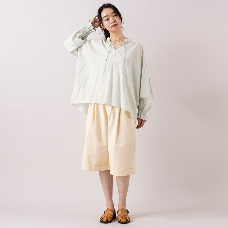 モデル身長 165cm,HEAVENLYのCotton Linen Broad Washer Smock Pullover|GLENFIELDのシャークソールグルカサンダル|rapiécageのプチメタルコードチョーカー,https://market.e-begin.jp/products/dlt_hvr0159u_lala|https://market.e-begin.jp/products/jal_gfd0391q_lala|https://market.e-begin.jp/products/rdx_rpc0105u_lala