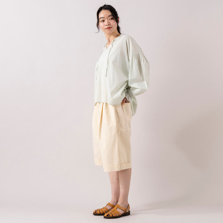 モデル身長 165cm,HEAVENLYのCotton Linen Broad Washer Smock Pullover|GLENFIELDのシャークソールグルカサンダル|rapiécageのプチメタルコードチョーカー,https://market.e-begin.jp/products/dlt_hvr0159u_lala|https://market.e-begin.jp/products/jal_gfd0391q_lala|https://market.e-begin.jp/products/rdx_rpc0105u_lala