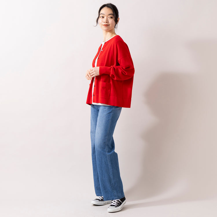 モデル身長 165cm,HEAVENLYのCotton CS 5Sleeve T-Shirt|caquのFSリネンワイドフレア|rapiécageのプチメタルコードチョーカー|rapiécageのダブルUラインイヤカフ,https://market.e-begin.jp/products/dlt_hvr0162u_lala|https://market.e-begin.jp/products/tan_caq0739q_lala|https://market.e-begin.jp/products/rdx_rpc0105u_lala|https://market.e-begin.jp/products/rdx_rpc0110u_lala