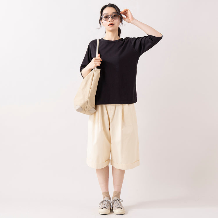モデル身長 165cm,HEAVENLYのCotton Twill Short Pants|Moonstarのローバスケットヴィンテージグレー,hhttps://market.e-begin.jp/products/dlt_hvr0160u_lala|https://market.e-begin.jp/products/mns_mns0286o_lala