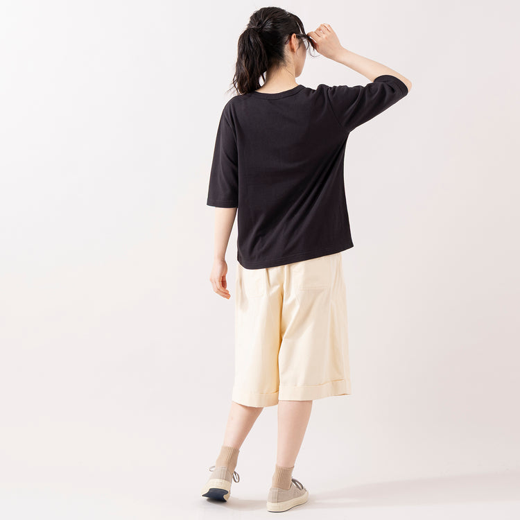 モデル身長 165cm,HEAVENLYのCotton CS 5Sleeve T-Shirt|HEAVENLYのCotton Twill Short Pants|Moonstarのローバスケットヴィンテージグレー,hhttps://market.e-begin.jp/products/dlt_hvr0160u_lala|https://market.e-begin.jp/products/mns_mns0286o_lala