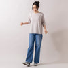 モデル身長 165cm,HEAVENLYのCotton CS 5Sleeve T-Shirt|caquのFSリネンワイドフレア|rapiécageのプチメタルコードチョーカー|rapiécageのダブルUラインイヤカフ,hhttps://market.e-begin.jp/products/tan_caq0739q_lala|https://market.e-begin.jp/products/rdx_rpc0105u_lala|https://market.e-begin.jp/products/rdx_rpc0110u_lala