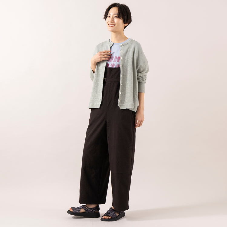 モデル身長 163cm,FIL DE FERのサンデイズプリント クルーネックTEE|FIL DE FERのポリグリッド サロペットパンツ|MALIBU SANDALSのCANYON NATIVE,https://market.e-begin.jp/products/rdx_fdf0306u_lala|https://market.e-begin.jp/products/rdx_fdf0307u_lala|https://market.e-begin.jp/products/sed_mls0292u_lala