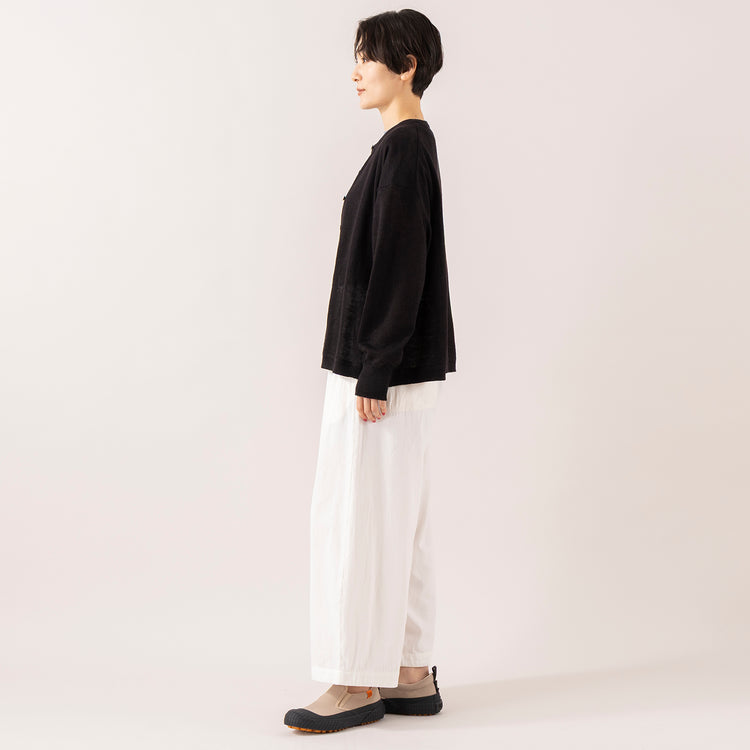 モデル身長 163cm,TUTIE.のコットンソロナフレンチスリーブTシャツ|TUTIE.のコットンリネンデニムタックパンツ|UNIVERSAL OVERALLのUO12|rapiécageのフラワープレートコードブレス,https://market.e-begin.jp/products/equ_tte0280u_lala|https://market.e-begin.jp/products/equ_tte0274u_lala|https://market.e-begin.jp/products/sed_uni0290u_lala|https://market.e-begin.jp/products/rdx_rpc0311u_lala