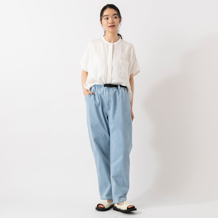 モデル身長165cm,COVEROSS WのHEAT SHIELD DENIM|Organic handloomのHOHEN|Taaiiのベネチアンチェーンスリムネックレス,https://market.e-begin.jp/products/hab_cvw0386s_lala|https://market.e-begin.jp/products/sed_ogh0415u_lala|https://market.e-begin.jp/products/tii_tii1120n_lala