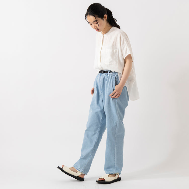 モデル身長165cm,COVEROSS WのHEAT SHIELD DENIM|Organic handloomのHOHEN|Taaiiのベネチアンチェーンスリムネックレス,https://market.e-begin.jp/products/hab_cvw0386s_lala|https://market.e-begin.jp/products/sed_ogh0415u_lala|https://market.e-begin.jp/products/tii_tii1120n_lala