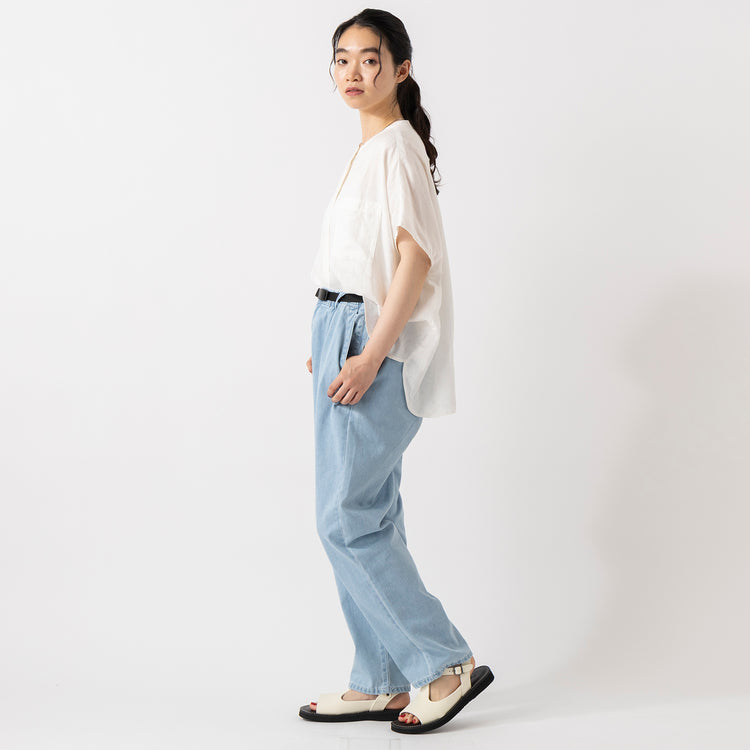 モデル身長165cm,COVEROSS WのHEAT SHIELD DENIM|Organic handloomのHOHEN|Taaiiのベネチアンチェーンスリムネックレス,https://market.e-begin.jp/products/hab_cvw0386s_lala|https://market.e-begin.jp/products/sed_ogh0415u_lala|https://market.e-begin.jp/products/tii_tii1120n_lala