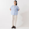 モデル身長165cm,HEAVENLYのLinen Frenchsleeve Wide Shirt|Organic handloomのHOHEN|Taaiiのベネチアンチェーンスリムネックレス,https://market.e-begin.jp/products/dlt_hvr0400u_lala|https://market.e-begin.jp/products/sed_ogh0415u_lala|https://market.e-begin.jp/products/tii_tii1120n_lala