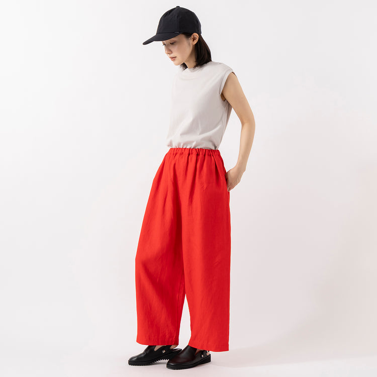 モデル身長163cm,HEAVENLYのCotton CS Nosleeve Pullover|GLENFIELDのシャークソールビジネスサンダル,https://market.e-begin.jp/products/dlt_hvr0485u_lala|https://market.e-begin.jp/products/jal_gfd0392q_lala