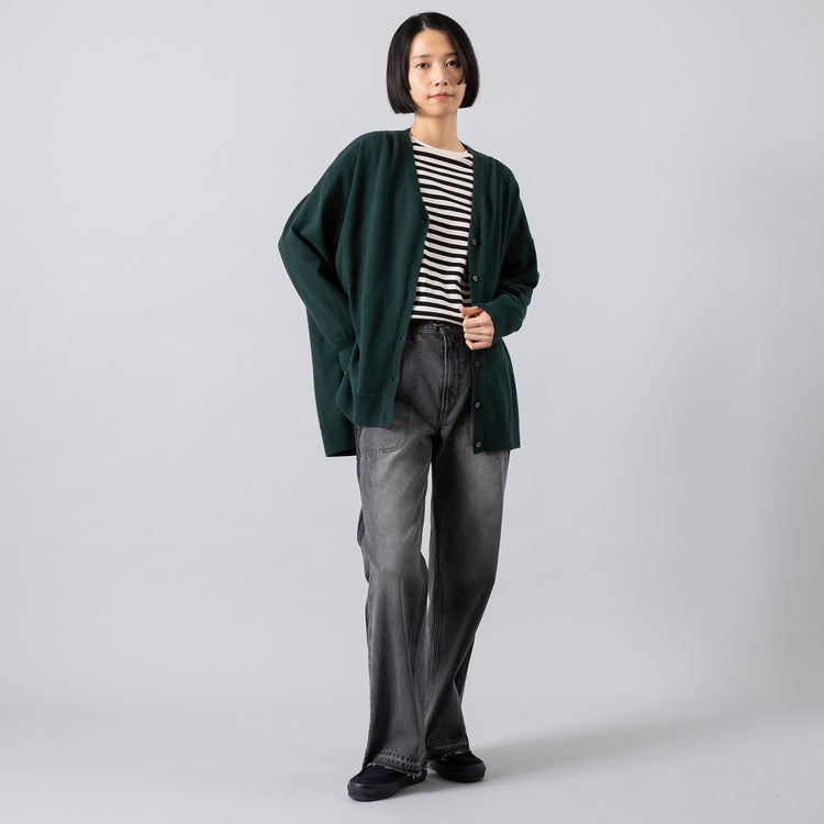 モデル身長165cm,MANONのROUND HEM PIPING L/S BORDER TEE|Le Melangeのサイドラインデニムパンツ|MOONSTARのオールネイビーのコットンスエードLOAFY|esperantoの20mmBELT,https://market.e-begin.jp/products/mks_mnn0446r_lala|https://market.e-begin.jp/products/inf_lem0483r_lala|https://market.e-begin.jp/products/mns_mns0147p_lala|https://market.e-begin.jp/products/esp_esp0918o_lala