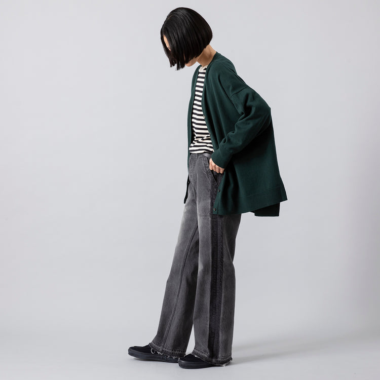 モデル身長165cm,MANONのROUND HEM PIPING L/S BORDER TEE|Le Melangeのサイドラインデニムパンツ|MOONSTARのオールネイビーのコットンスエードLOAFY|esperantoの20mmBELT,https://market.e-begin.jp/products/mks_mnn0446r_lala|https://market.e-begin.jp/products/inf_lem0483r_lala|https://market.e-begin.jp/products/mns_mns0147p_lala|https://market.e-begin.jp/products/esp_esp0918o_lala