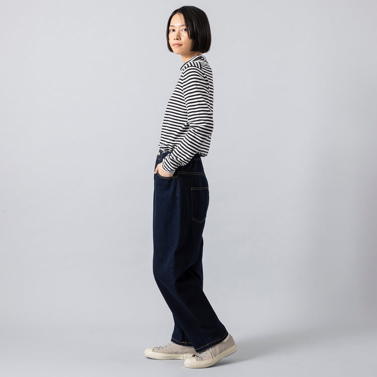 モデル身長165cm,HEAVENLYのCotton Linen 12oz Denim 5P Pants|Moonstarのローバスケットヴィンテージグレー,https://market.e-begin.jp/products/dlt_hvr0493r_lala|https://market.e-begin.jp/products/mns_mns0286o_lala