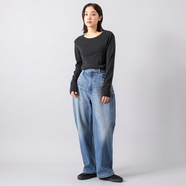 モデル身長163cm,HEAVENLYのCotton Cashmere Knit Turtle Pullover|HEAVENLYのCotton Linen 12oz Denim 5P Pants|Moonstarのローバスケットヴィンテージグレー,https://market.e-begin.jp/products/dlt_hvr0490r_lala|https://market.e-begin.jp/products/dlt_hvr0493r_lala|https://market.e-begin.jp/products/mns_mns0286o_lala