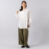 モデル身長165cm,HEAVENLYのCotton Washer Twill Wide Pants|facciamoのMeringa（メリンガ）,https://market.e-begin.jp/products/dlt_hvr0785s_lala|https://market.e-begin.jp/products/are_fac0636k_lala