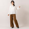 モデル身長165cm,HEAVENLYのWasher Broadcloth Frillcollar Blouse|UNIVERSAL OVERALLの2TUCK WIDE STRAIGHT PANTS|facciamoのMeringa（メリンガ）,https://market.e-begin.jp/products/dlt_hvr0995s_lala|https://market.e-begin.jp/products/dre_uni1061s_lala|https://market.e-begin.jp/products/are_fac0636k_lala