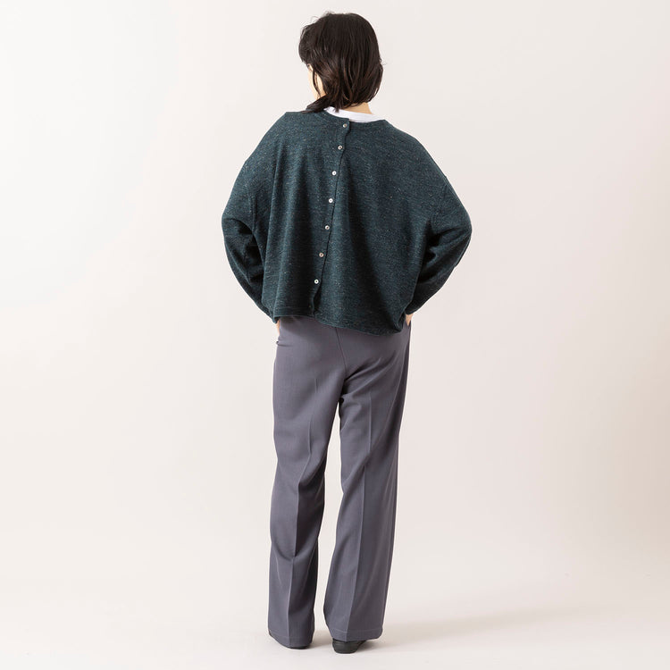 モデル身長165cm,HEAVENLYのCotton Linen Wool Mix Knit 2way Cardigan|FIL DE FERのポリエステルカルゼセンタープレスパンツ,https://market.e-begin.jp/products/dlt_hvr0997s_lala|https://market.e-begin.jp/products/rdx_fdf1058s_lala