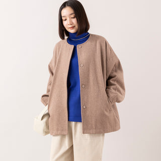 HEAVENLY | ヘブンリー Wool Mix Nocollar Short Coat