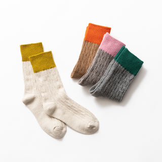 Homie | ホミー　Cotton Wool Cable Bicolor Socks