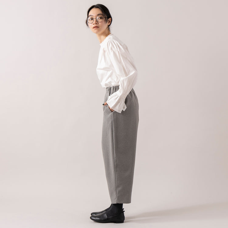 モデル身長165cm,uncinqのCotton 100/2Broad Frill Pullover|facciamoのMeringa（メリンガ）,https://market.e-begin.jp/products/dlt_unc1544s_lala|https://market.e-begin.jp/products/are_fac0636k_lala
