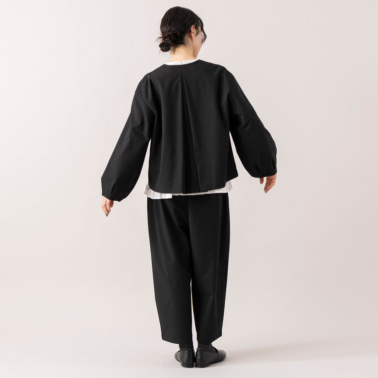 モデル身長165cm,uncinqのTypewriter Hem Pleats Pullover|uncinqのTropical Stretch Tuck Easy Pants|facciamoのMeringa（メリンガ）,https://market.e-begin.jp/products/dlt_unc1545s_lala|https://market.e-begin.jp/products/dlt_unc1537s_lala|https://market.e-begin.jp/products/are_fac0636k_lala