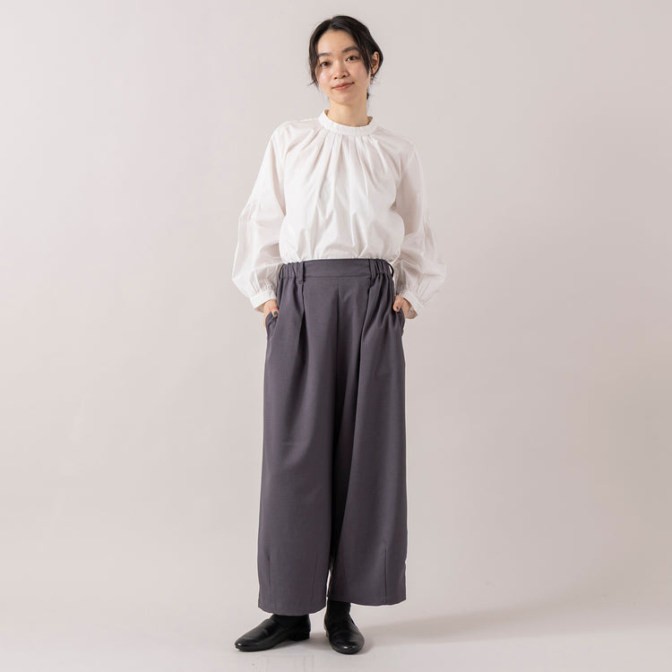 モデル身長165cm,uncinqのCotton 100/2Broad Standneck Pullover|facciamoのMeringa（メリンガ）,https://market.e-begin.jp/products/dlt_unc1007l_lala|https://market.e-begin.jp/products/are_fac0636k_lala