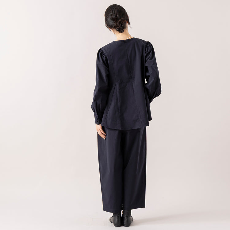 ネイビー着用 モデル身長165cm,uncinqのWeather Stretch Tapered Easy Pants|facciamoのMeringa（メリンガ）,https://market.e-begin.jp/products/dlt_unc1543s_lala|https://market.e-begin.jp/products/are_fac0636k_lala