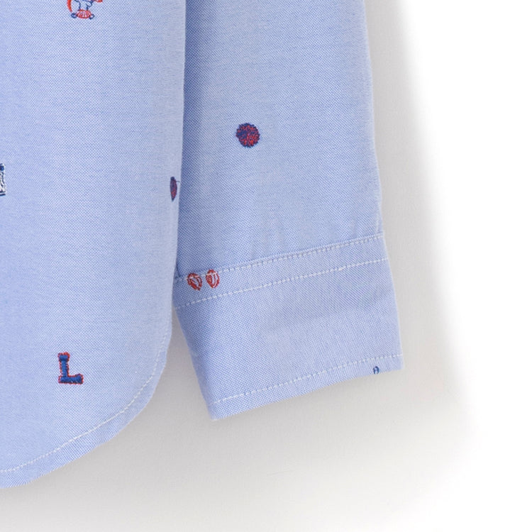 LOGAN Knitting Milles | ローガンニッティングミルズ　LaLa Begin別注 総柄刺繍オックスシャツ