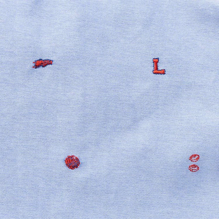 LOGAN Knitting Milles | ローガンニッティングミルズ　LaLa Begin別注 総柄刺繍オックスシャツ