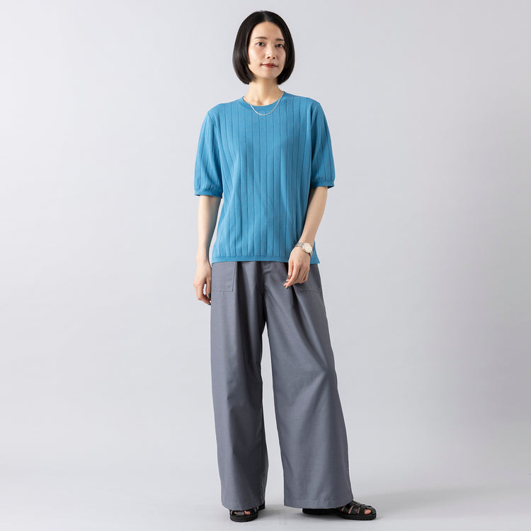 モデル身長165cm Mサイズ着用,lelillのハイテクサマー ニット,https://market.e-begin.jp/products/ana_lel0746s_lala