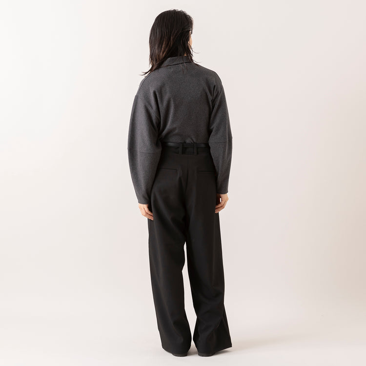 モデル身長165cm,euphoric moodのCollared Rib Tops|UNIVERSAL OVERALLの2TUCK WIDE STRAIGHT PANTS,https://market.e-begin.jp/products/hpn_eup1009s_lala|https://market.e-begin.jp/products/dre_uni1061s_lala
