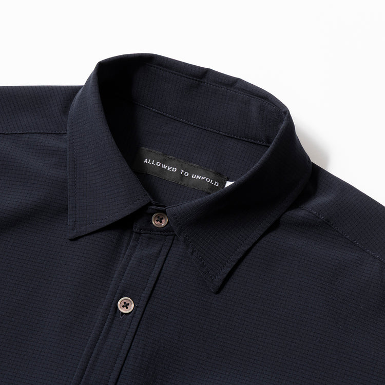 ALLOWED TO UNFOLD | アロウド トゥ アンフォールド　ドットメッシュ レギュラーカラーシャツ