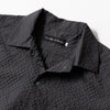 ALLOWED TO UNFOLD | アロウド トゥ アンフォールド　ドビーメッシュ ドットボタンワンナップカラー半袖シャツ