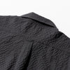 ALLOWED TO UNFOLD | アロウド トゥ アンフォールド　ドビーメッシュ ドットボタンワンナップカラー半袖シャツ