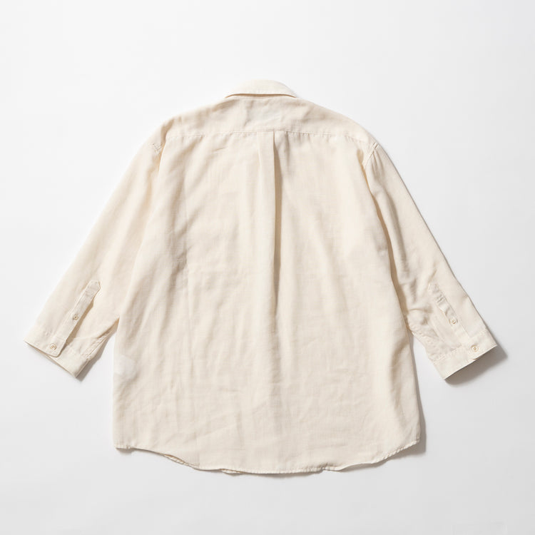 ALLOWED TO UNFOLD | アロウド トゥ アンフォールド　リネンライク ハケメ レギュラーカラー7分袖シャツ