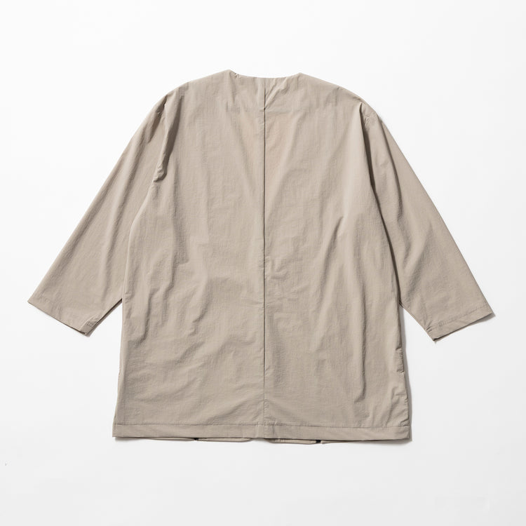 ALLOWED TO UNFOLD | アロウド トゥ アンフォールド　ナイロンストレッチ ノーカラー7分袖ジャケット