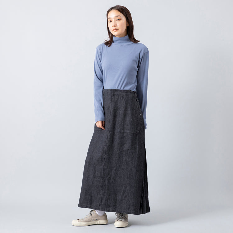 モデル身長163cm,ARCH&LINEのCOTTON RIB H/N TEE|Moonstarのローバスケットヴィンテージグレー,https://market.e-begin.jp/products/ach_ach0262p_lala|https://market.e-begin.jp/products/mns_mns0286o_lala