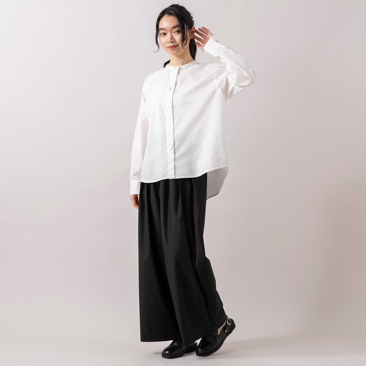 モデル身長165cm,ESPEYRACのウォッシャブル3タックパンツ|GLENFIELDのシャークソールビジネスサンダル|rapiécageのシェルカボションスクエアネックレス,https://market.e-begin.jp/products/inf_epe0082u_lala|https://market.e-begin.jp/products/jal_gfd0392q_lala|https://market.e-begin.jp/products/rdx_rpc0107u_lala