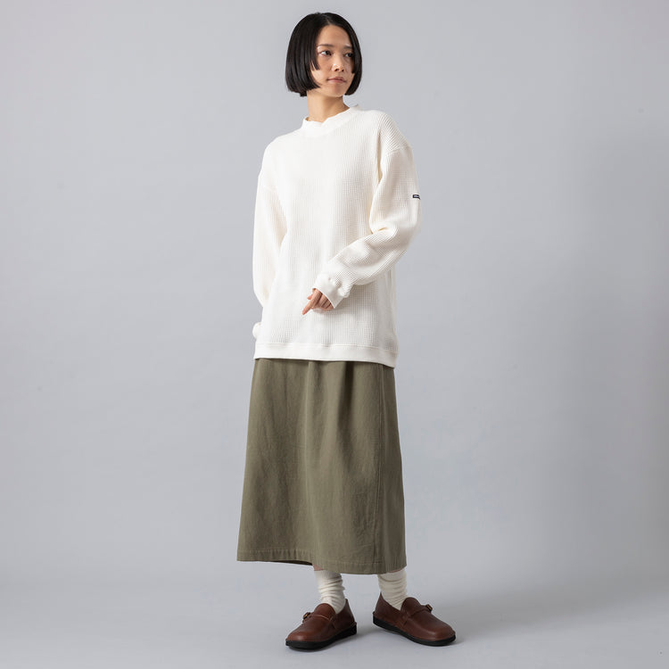 モデル身長165cm,MANASTASHのHEAVY SNUG THERMAL MOCK NECK|ORGANIC HANDLOOMのBENGAL,https://market.e-begin.jp/products/uen_man0480r_lala|https://market.e-begin.jp/products/sed_ogh0471r_lala