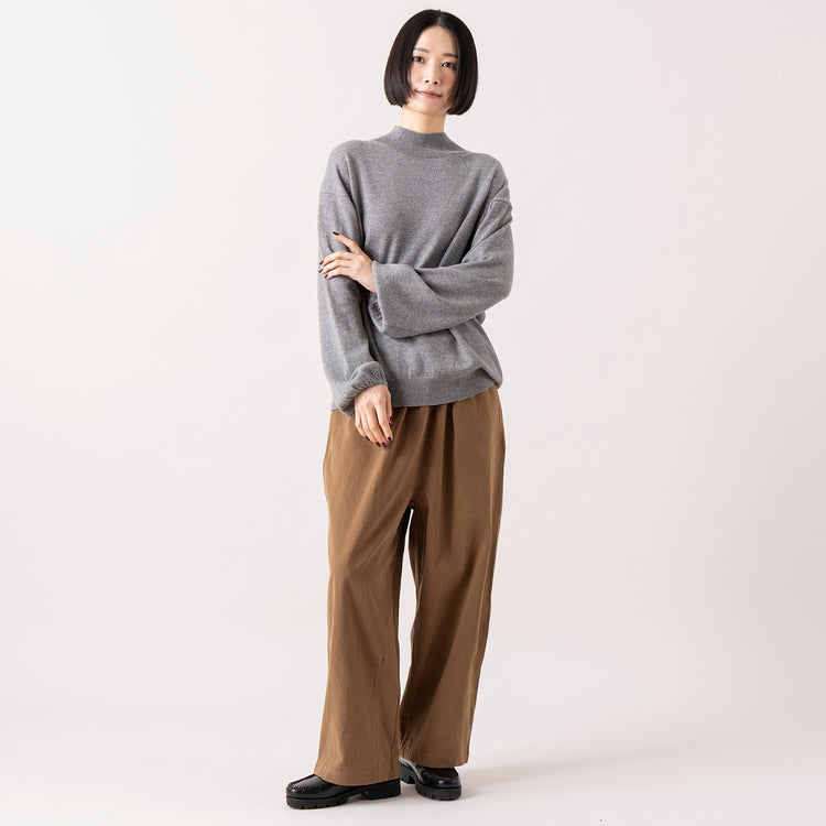 ロング丈着用 (モデル身長165cm),HEAVENLYのCotton Wool Mix Puffsleeve Pullover|TUTIE.の丈の選べるコットンピーチ起毛パンツ,https://market.e-begin.jp/products/dlt_hvr1266s_lala|https://market.e-begin.jp/products/equ_tte1272s_lala